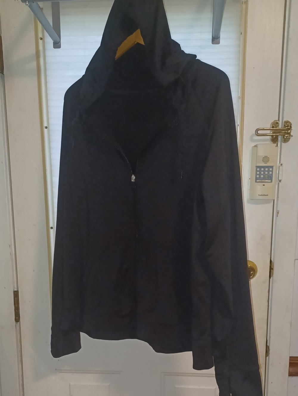 Women Black XL Long Sleeve Hoodie Walk Jacket Sweater 16 18 Thumbholes Pockets